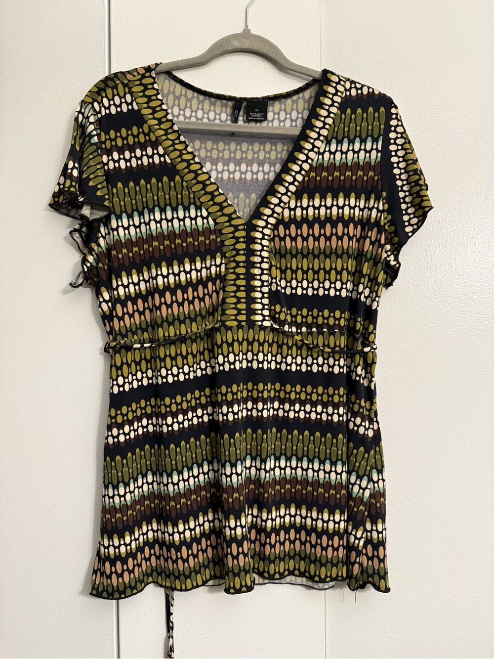 Vintage Y2K New Directions Green and Black Shirt Size 1X